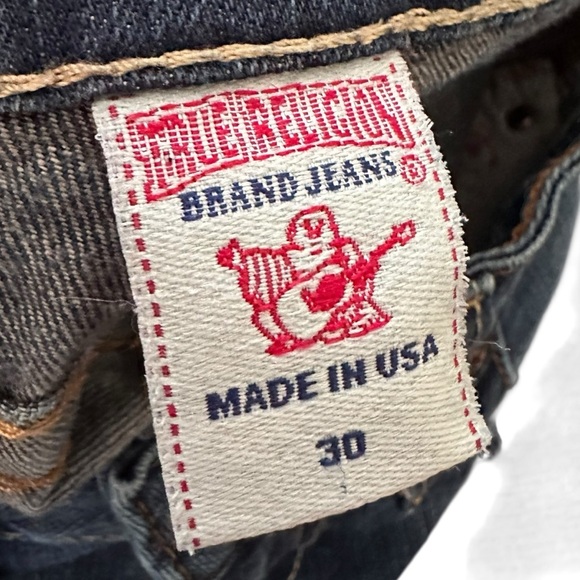 True Religion Boot Cut Denim Blue Jeans Dark Wash Natural Fading Y2K Womens 30 - Picture 5 of 15